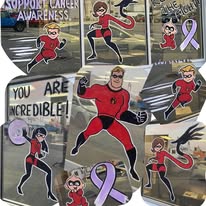 Breast cancer awareness superhero artwork