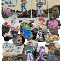 Community cancer awareness cartoon artwork