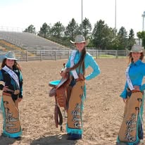 Wagner rodeo queen saddle displayed at the arena