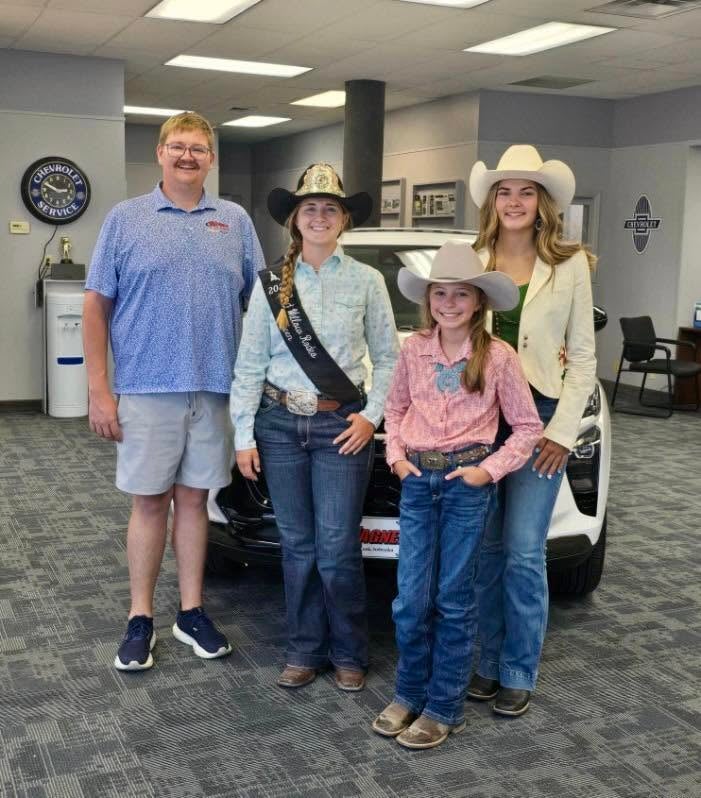 Wagner Rodeo Queens visiting the dealership showroom